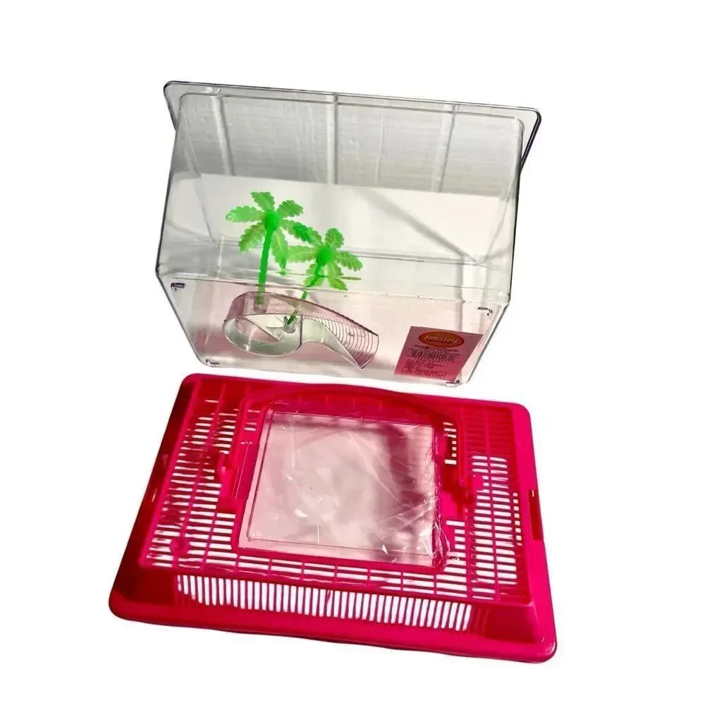 Portable Aquatic/Terrarium Tank, Plastic Carrier Cage with Lid and Handle NWT